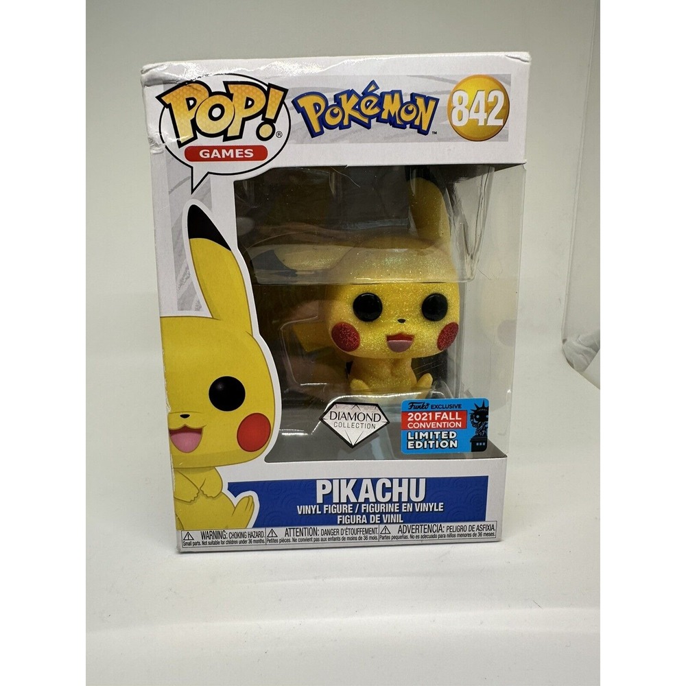 FUNKO POP GAMES POKEMON # 842 PIKACHU DIAMOND COLLECTION 2021 FALL CONVENTION